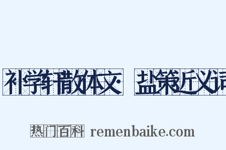 补学轩散体文·盐策近义词是什么意思的图片